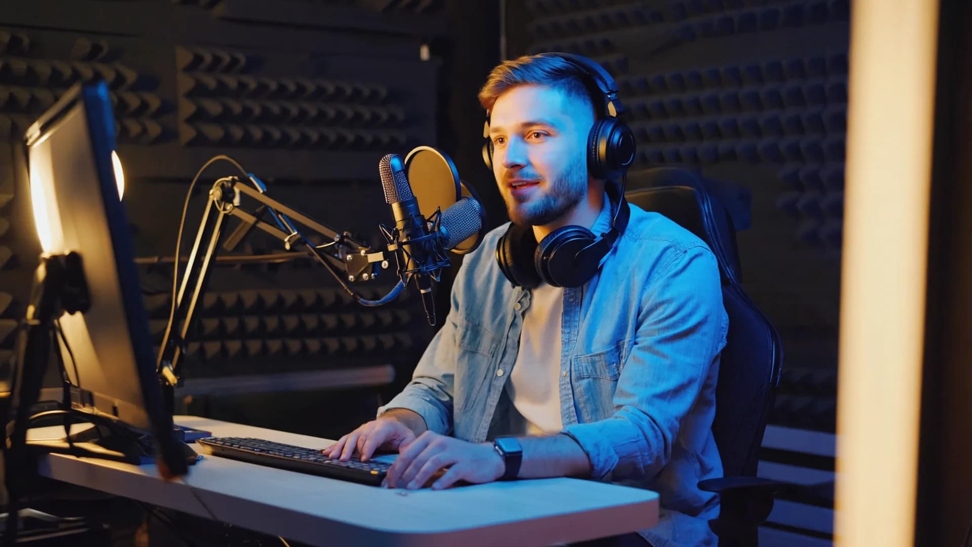 Creator streaming live from their studio